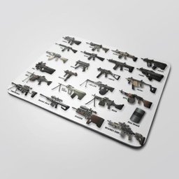 MOUSE PAD GAMER GRANDE 35X44 cm Nerderia e Lojaria guns colorido - 1