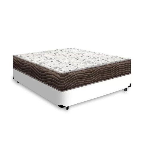 Cama Base Casal Branco Colchão Iso 150 D45 - Ortobom