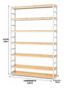 Ver imagem 3 de Estante Multiuso Organizador Livreiro Estilo Industrial 180x200 Branco Natural