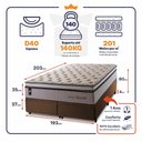 Ver imagem 2 de Conjunto Box Baú Super King Liverpool Marrom 193x203x80 c/ Molas Ensacadas