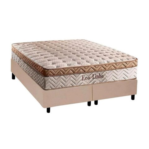 Cama Box Crc King +Colchão Molas Eco Linho Paropas 193x203