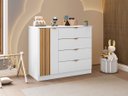 Ver imagem 2 de Cômoda Sapateira 3 Gavetas 1 Porta Organizadora Infantil Ayla Branco - Phoenix Baby