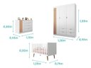 Ver imagem 4 de Cômoda Sapateira 3 Gavetas 1 Porta Organizadora Infantil Ayla Branco - Phoenix Baby