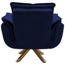 Ver imagem 7 de Poltrona Decorativa Sala de Estar Cristina Veludo Azul Pés Giratório - Gran Belo
