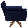 Poltrona Decorativa Sala de Estar Cristina Veludo Azul Pés Giratório - Gran Belo - 6