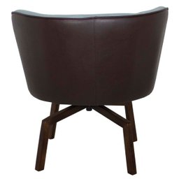 Kit 2 Poltrona Decorativa Sala de Estar Riverdale PVC Marrom Veludo Verde Água Pés Giratório - - 8