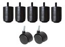 Ver imagem 1 de Kit Pé 6,5cm Madeira 5x2 Preto Cama Box Baú Casal Comum P63