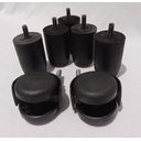 Ver imagem 3 de Kit Pé 6,5cm Madeira 5x2 Preto Cama Box Baú Casal Comum P63