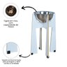 Comedouro Elevado Gato Cachorro Pet Mdf Modelo Torre Grande Inox:35cm - 4