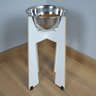 Comedouro Elevado Gato Cachorro Pet Mdf Modelo Torre Grande Inox:35cm - 5