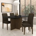 Ver imagem 2 de Mesa com 4 Cadeiras Duda 1,36 Imbuia/preto/marrom - Móveis Arapongas Imbuia/preto/marrom 04