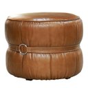 Ver imagem 1 de Puff Decorativo Sala de Estar Rene Debrum Couro Marrom Claro - Gran Belo