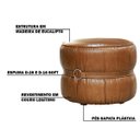 Ver imagem 3 de Kit 2 Puff Decorativo Sala de Estar Rene Debrum Couro Marrom Claro - Gran Belo