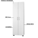 Ver imagem 3 de Estante de Livros para Escritório Home Office Portas Grandes Alf Branco Texturizado - Gran Belo