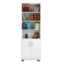 Ver imagem 1 de Estante de Livros para Escritório Home Office Portas Pequenas Alf Branco Texturizado - Gran Belo