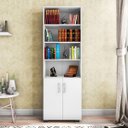 Ver imagem 5 de Estante de Livros para Escritório Home Office Portas Pequenas Alf Branco Texturizado - Gran Belo