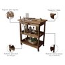 Mesa Gourmet Carrinho de Churrasco W01 Tampo com Cerâmica Madeira Maciça Imbuia Clique Chique G001 - 3