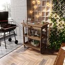 Ver imagem 2 de Mesa Gourmet Carrinho de Churrasco W01 Tampo com Cerâmica Madeira Maciça Imbuia Clique Chique G001