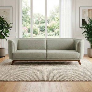 Sofá Dekorien Luminne 230cm Bouclé Verde Acinzentado Elite