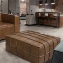 Ver imagem 4 de Kit 2 Puffs Decorativo Sala de Estar Frances Trio Couro Marrom Claro - Gran Belo