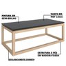 Mesa de Centro Decorativa Oreo Natural/Preto - Gran Belo - 3