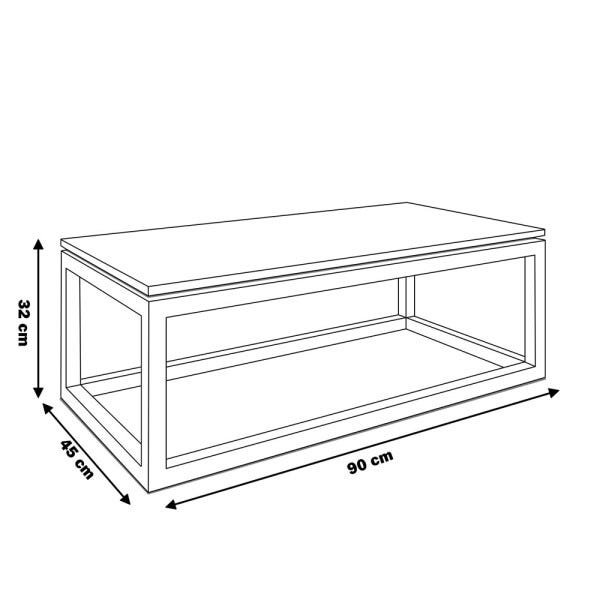 Mesa de Centro Decorativa Oreo Natural/Preto - Gran Belo - 2