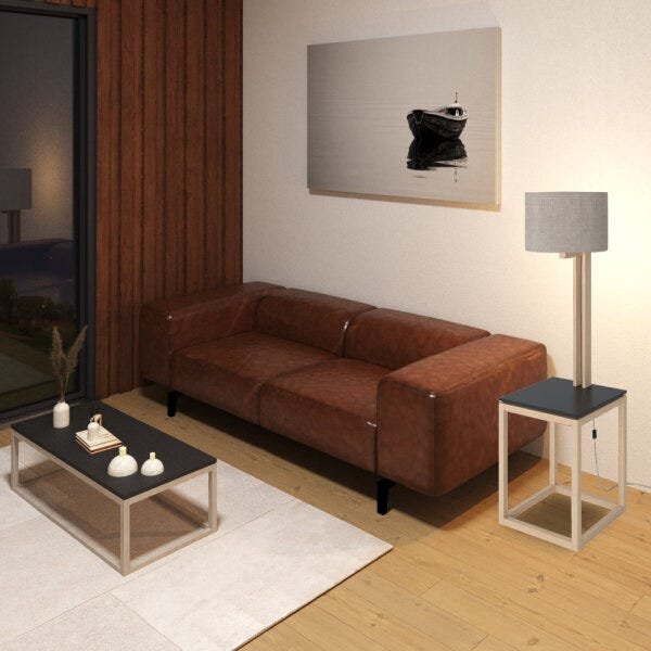 Mesa de Centro Decorativa Oreo Natural/Preto - Gran Belo - 5