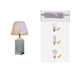 Abajur Luminária Quarto Porcelana Branco Verde Metal 65x34:Branco/Branco Com Verde - 5