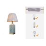 Abajur Luminária Quarto Porcelana Branco Verde Metal 65x34:Branco/Branco Com Verde - 5