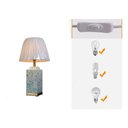 Ver imagem 5 de Abajur Luminária Quarto Porcelana Branco Verde Metal 65x34:Branco/Branco Com Verde