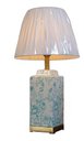 Ver imagem 1 de Abajur Luminária Quarto Porcelana Branco Verde Metal 65x34:Branco/Branco Com Verde