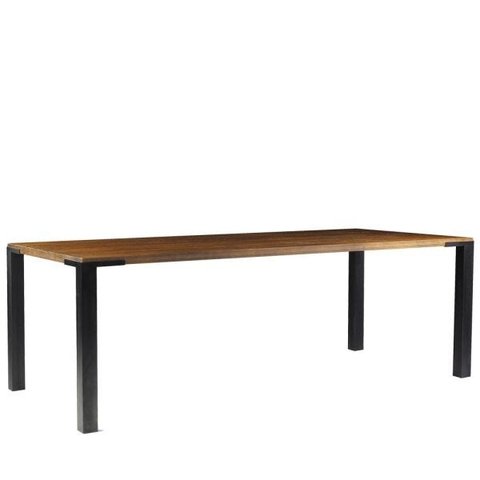 Mesa Sala de Jantar Cozinha Bladel 160cm Grafite Madeira Maciça Rustic Brown - Gran Belo