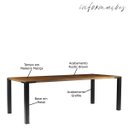 Ver imagem 2 de Mesa Sala de Jantar Cozinha Bladel 190cm Grafite Madeira Maciça Rustic Brown - Gran Belo