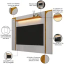 Ver imagem 2 de Painel para TV 75 pol com LED 180cm Maresca B02 Off White Naturalle - Lyam Decor