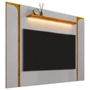 Ver imagem 4 de Painel para TV 75 pol com LED 180cm Maresca B02 Off White Naturalle - Lyam Decor