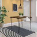 Ver imagem 5 de Mesa Sala de Jantar Cozinha Ludiana Quadrada 100cm Grafite Madeira Maciça Rustic Brown - Gran Belo