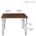Ver imagem 2 de Mesa Sala de Jantar Cozinha Ludiana Quadrada 100cm Grafite Madeira Maciça Rustic Brown - Gran Belo
