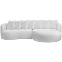 Ver imagem 2 de Sofá 4 Lugares com Chaise para Sala Living Orgânico 330cm Saad D06 Bouclê Off White - Lyam Decor
