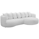 Ver imagem 1 de Sofá 4 Lugares com Chaise para Sala Living Orgânico 330cm Saad D06 Bouclê Off White - Lyam Decor