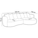 Ver imagem 3 de Sofá 4 Lugares com Chaise para Sala Living Orgânico 330cm Saad D06 Bouclê Off White - Lyam Decor