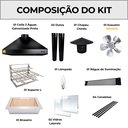 Ver imagem 3 de Kit Churrasqueira Gourmet a Carvão 80cm Preta com Suporte L