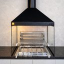 Ver imagem 2 de Kit Churrasqueira Gourmet a Carvão 80cm Preta com Suporte L