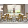 Mesa de Jantar Tampo de Vidro Fiore Oregon 220cm com 08 Cadeiras Sky Linho Bege Claro - Gran Belo - 1