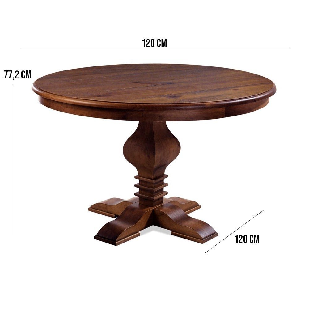 Mesa Redonda para Sala de Jantar 4 Lugares Tour 120cm Canela - Gran Belo - 2