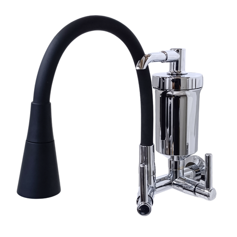 Torneira Gourmet Abs Filtro Parede Jato Duplo Silicone Preto