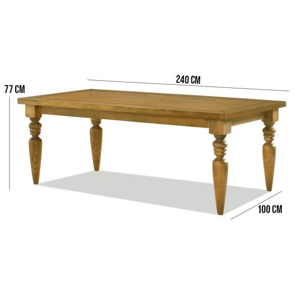 Mesa para Sala de Jantar 10 Lugares Fiore 240x110 Pés Torneados Oregon - Gran Belo - 2