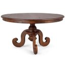 Ver imagem 1 de Mesa Redonda Sala de Jantar 6 Lugares Mariah 140cm Pé Torneado Canela - Gran Belo