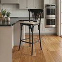 Ver imagem 2 de Kit 5 Banquetas Altas Paris em Aço Preto para Cozinha e Bancada Gourmet com Assento Corano - Bege