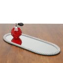 Ver imagem 4 de Suporte Espelhado Oval para Banheiro com Decoração de Acrílico 30cmx14cm Rojemac