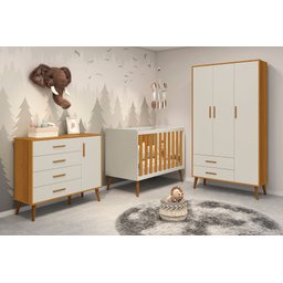 Berço Americano Multifuncional Isis 2 em 1 Vira Mini Cama Infantil Areia Fosco/ Savana Fosco- Reller - 6